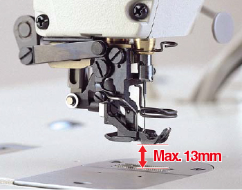 Higher lift of the presser foot