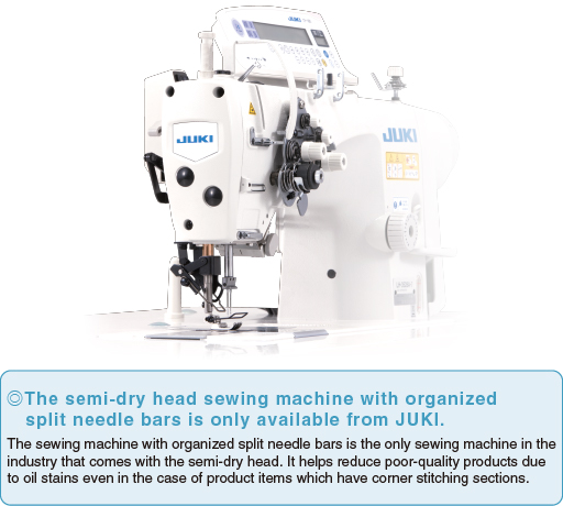 A semi-dry head is now installed in all of the models of the LH-3500A SeriesONLY JUKI