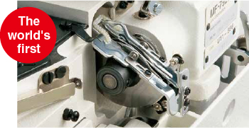 The looper thread twining prevention mechanism has been improved and is provided as standard for the sewing machine