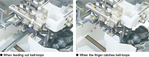 With the improved consistency in belt-loop supply action and re-try capability, the machine down time is substantially reduced